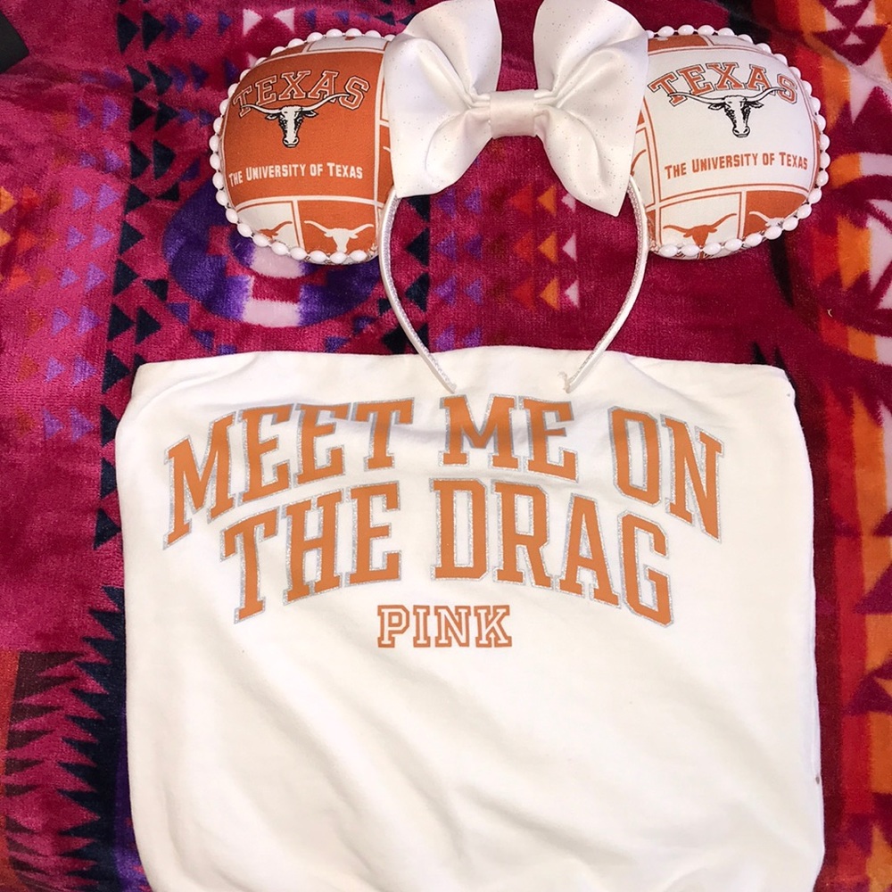 Disney longhorns ears and pink long horn tube top